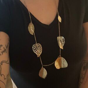 Gold Chain Leaf Necklace